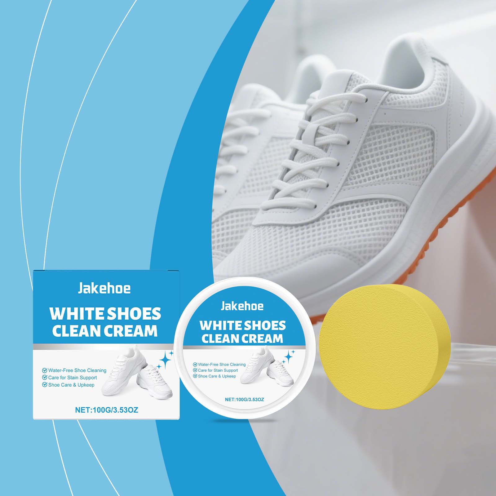 Sneaker Care Whitener - Witte Schoenreiniger Crème Sneaker Vlekverwijderaar Waterloze